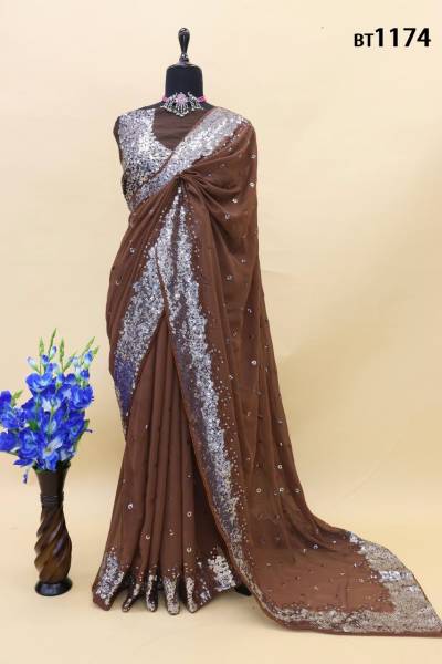 D.NO. BT1174 BY BT GEORGETTE SAREE MANUFACTURER IN INDIA